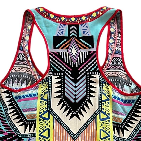 Flying Tomato Boho Print High Low Racerback Tank Top Size Small - Picture 7 of 12